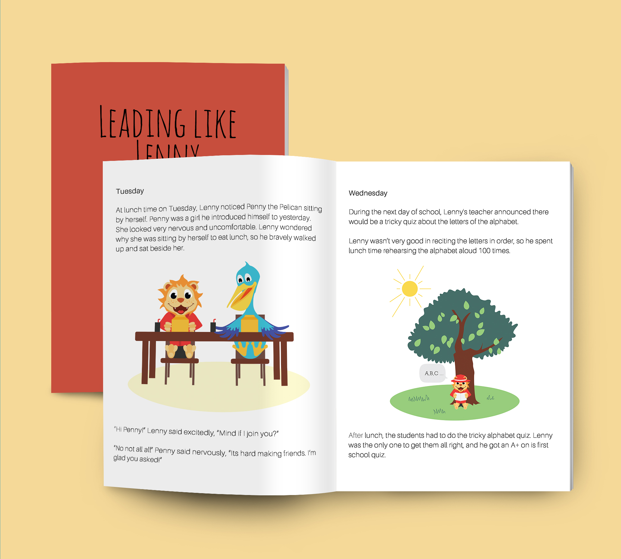 illustrations d'une double page intérieure du livre Leading like Kenny