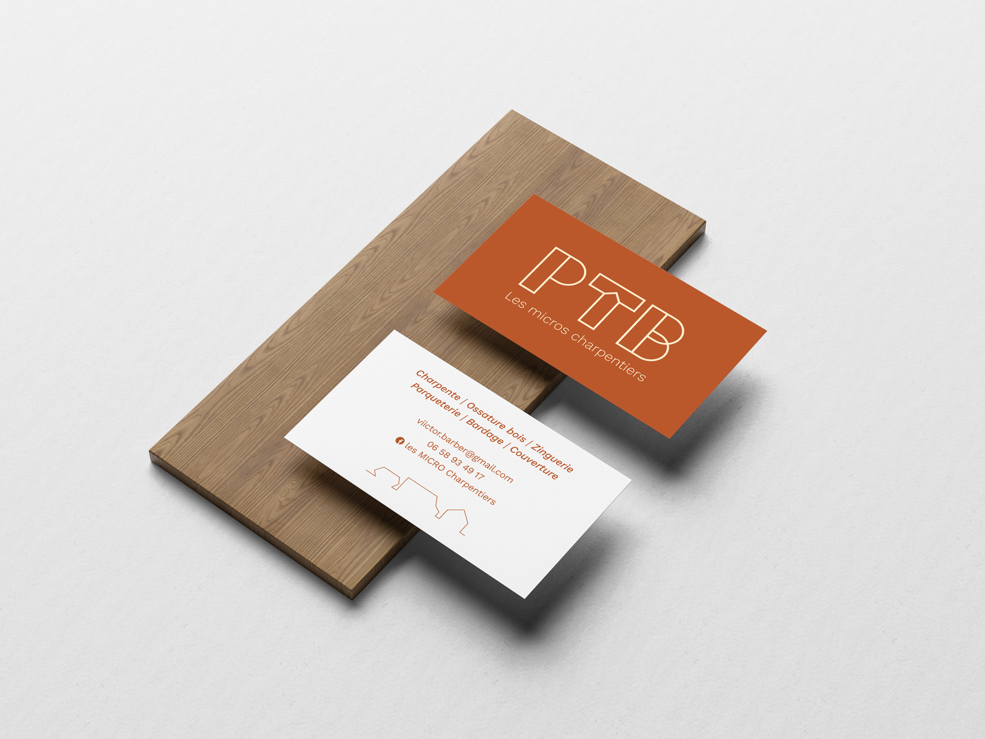 mise en situ de la carte de visite du logo PTB