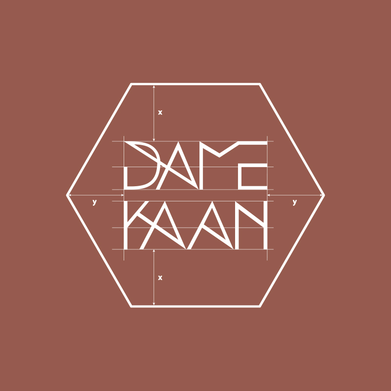 grille de création du logo Dame Kaan