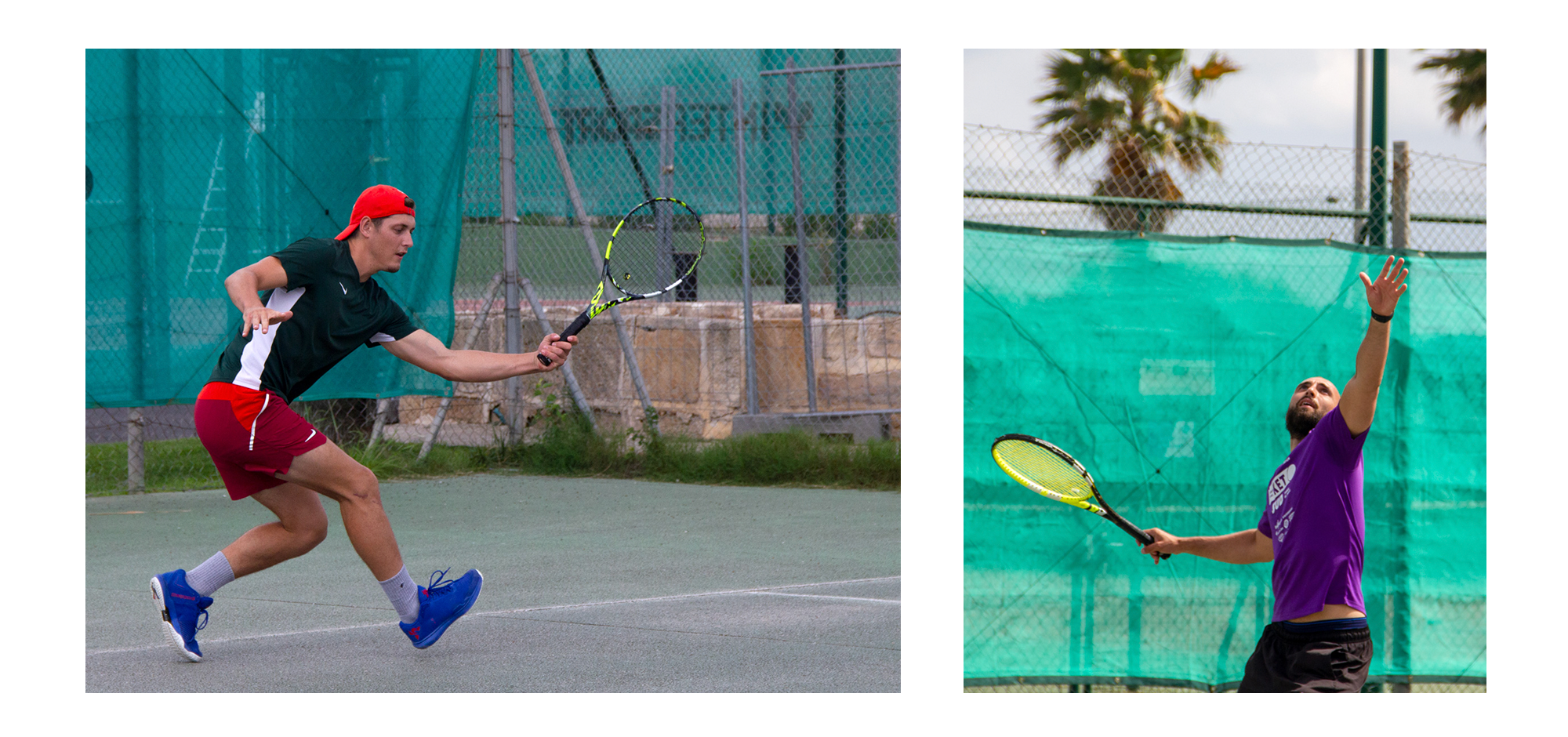 photos des joueurs au tennis lors de l'évènement Racketsud