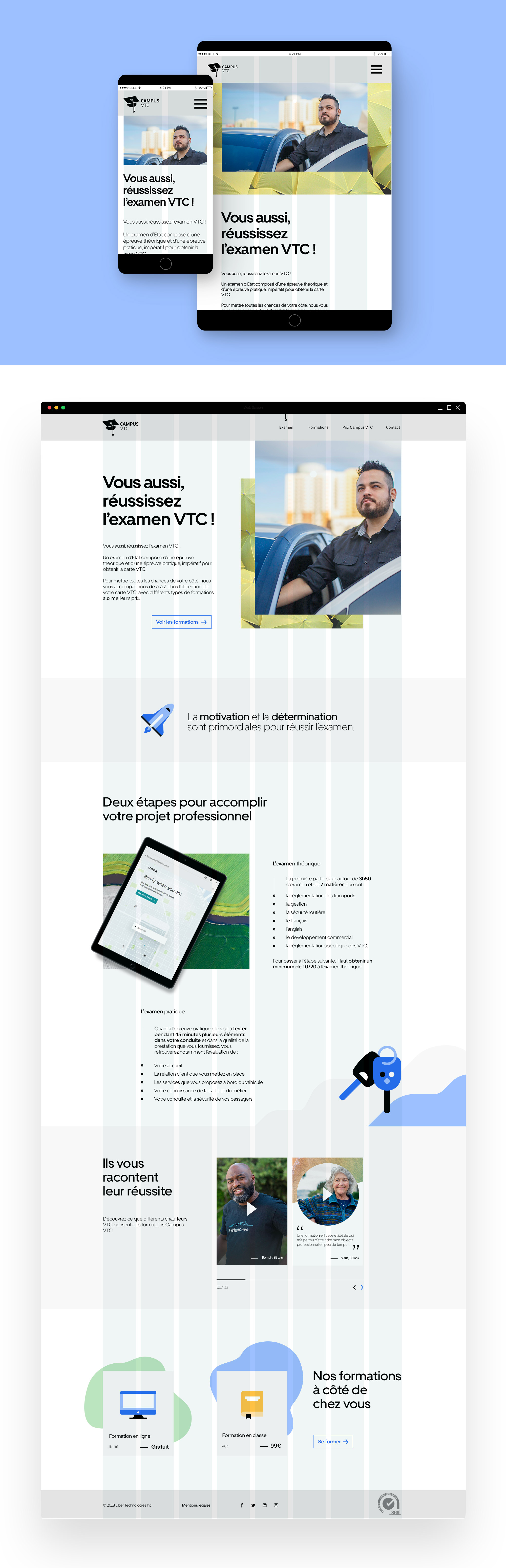 page examen du site Uber VTC