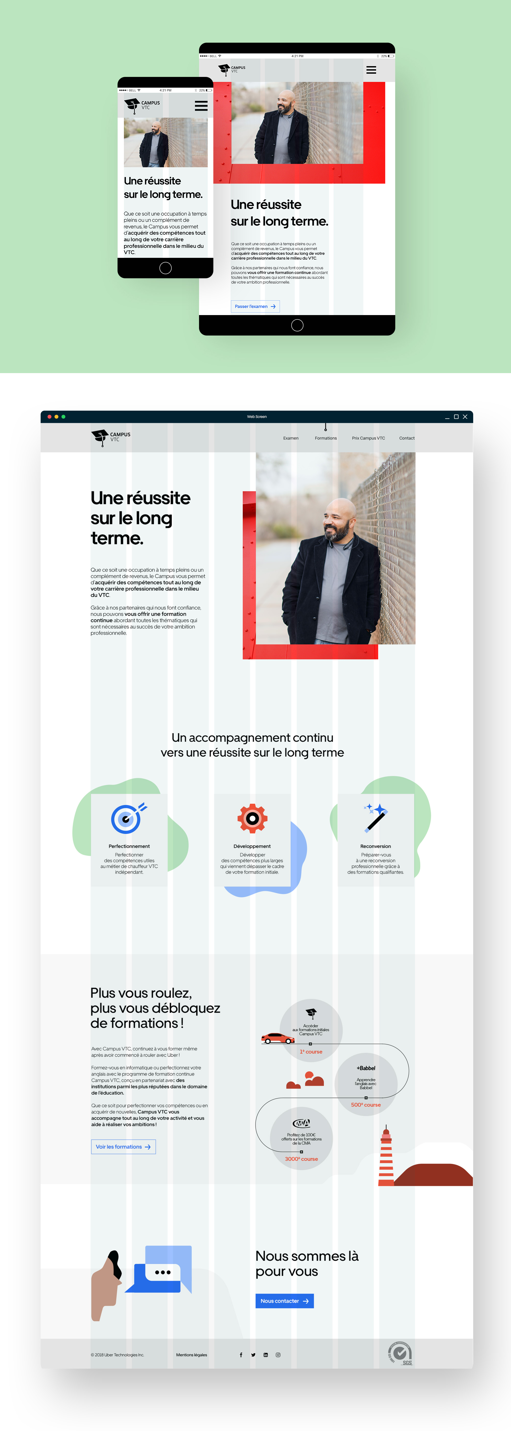 page formations du site Uber VTC