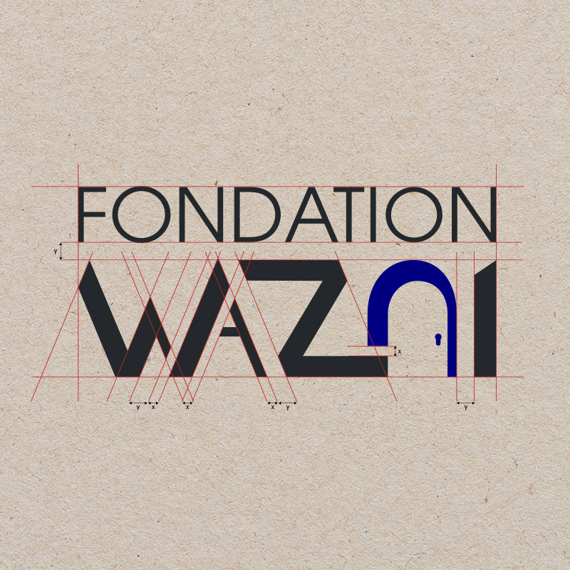 grille de création du logo de la fondation wazni